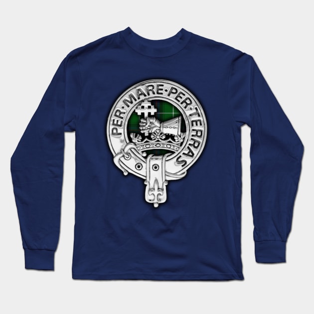 Clan MacDonald of the Isles Crest & Tartan Long Sleeve T-Shirt by Taylor'd Designs